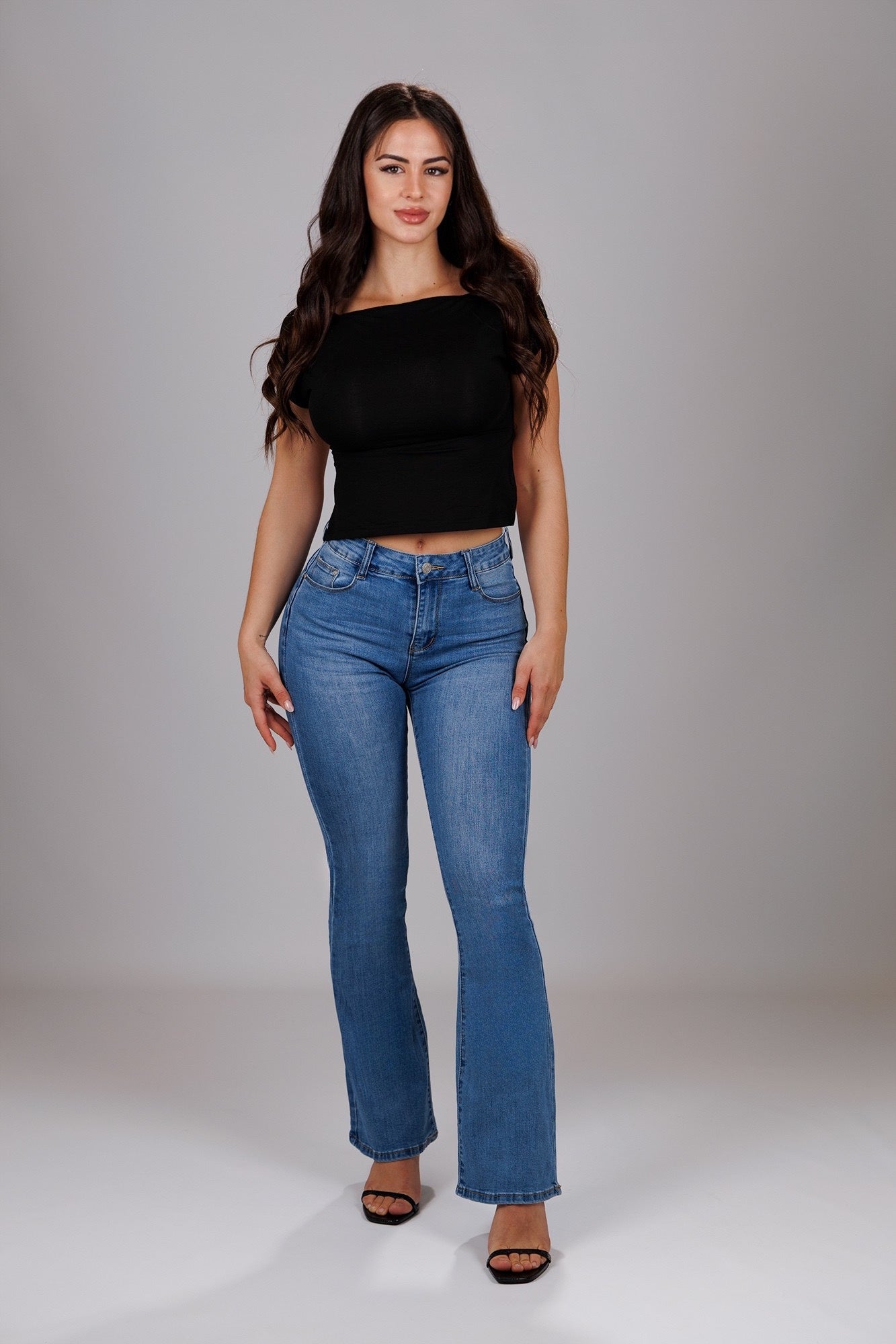 LUNA – Flare Mid Rise – Light Blue