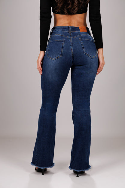 INDIGO – Flare Mid Rise – Dark Blue